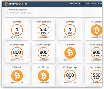 Crypto Bids Main Screenshot